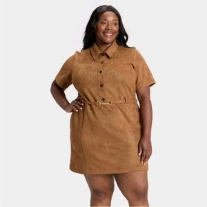 Ava & Viv Tan Suede Dress with Belt